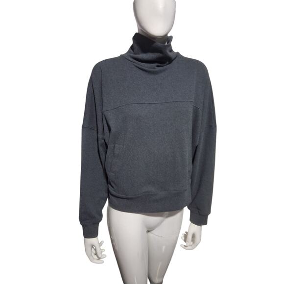 Freely Activewear Women's size S Ribbed Cowl Loungewear Athleisure Sweater Top - Picture 2 of 10